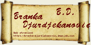 Branka Đurđekanović vizit kartica
